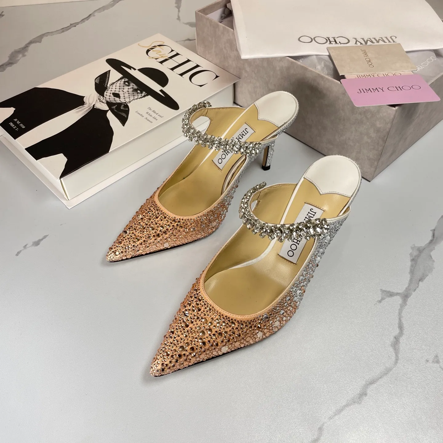 👟👟Ex-factory price 680👟👟 Jimmy Choo BING 65 diamond high heels 35-40 (41 42 43 customized)